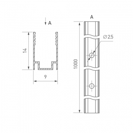 Arlight Профиль AURORA-1608-1000 ANOD (Алюминий)