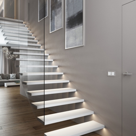 Рамка из поликарбоната на 2 поста Stream серебряный W0022106