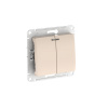 Systeme Electric Glossa Бежевый Выключатель 2-клавишный с подсветкой, сх.5а, 10АХ, мех., быстрозажим. клем.