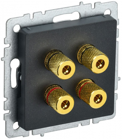 IEK BRITE Аудиорозетка 4-мест. РА10-БрЧ черный