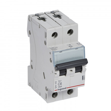 Legrand TX3 Автоматический выключатель 2P 6A (С) 6000/10kA