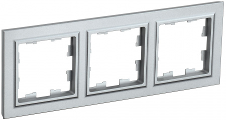 IEK BRITE Рамка 3-мест. РУ-3-БрА алюм.