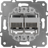 Donel Механизм розетки RJ45 + RJ45 (двойная) cat.5e/ClassE-8, серия D16, DO16500