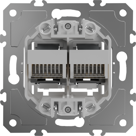 Donel Механизм розетки RJ45 + RJ45 (двойная) cat.5e/ClassE-8, серия D16, DO16500