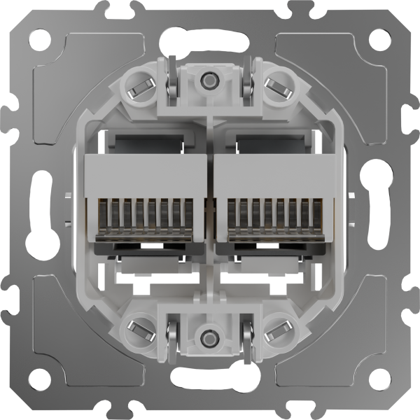 Donel Механизм розетки RJ45 + RJ45 (двойная) cat.5e/ClassE-8, серия D16, DO16500