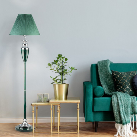 Торшер классический с абажуром 009/1T зеленый Eurosvet Majorka