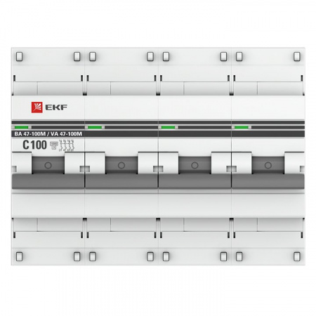 EKF PROxima ВА 47-100M Автоматический выключатель  (С) 4P 100А  10kA с электромагнитным расцепителем