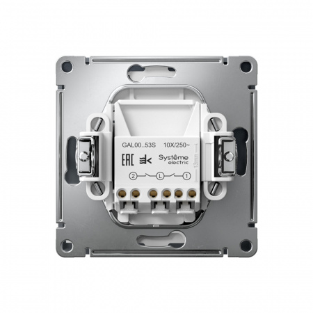 Systeme Electric ArtGallery Грифель Выключатель 2-клавишный с подсветкой, сх.5а, 10АХ, механизм, быстрозажим. клем.