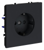 Розетка встраиваемая VOLTUM S70 с заземлением и защитными шторками, 16А, (графит)