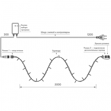 Arlight Светодиодная гирлянда ARD-STRING-HOME-5000-CLEAR-50LED-LIVE RGB (230V, 3.5W) (Ardecoled, IP20)