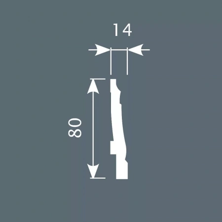 Плинтус PX024, 80х14, 2000мм, Экополимер/16
