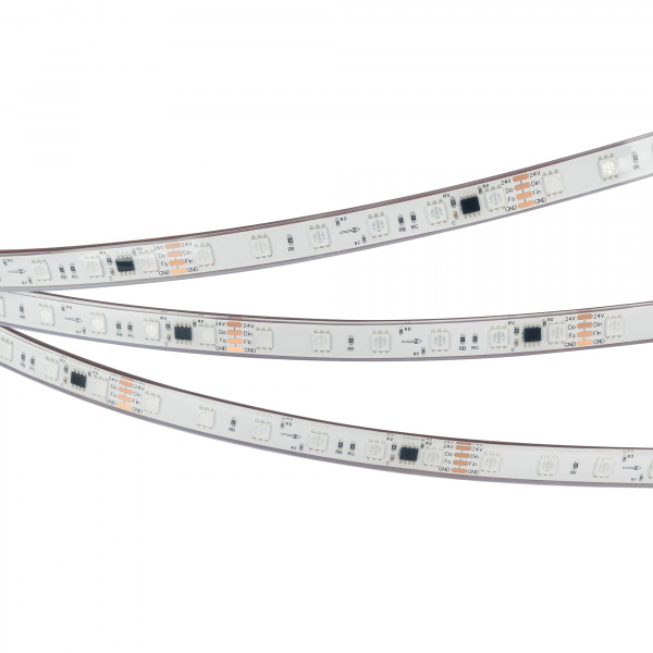 Arlight Лента герметичная SPI-PFS-B60-12mm 24V RGB-PX6-BPT (12 W/m, IP68, 5060, 5m) (бегущий огонь)