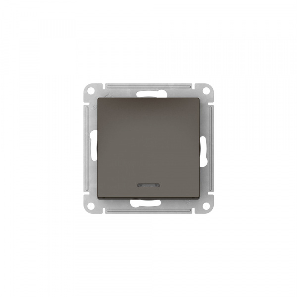 Systeme Electric AtlasDesign Мокко Выключатель 1-клавишный с подсвет.,сх.1а, 10АХ, мех., быстрозажим. клем.