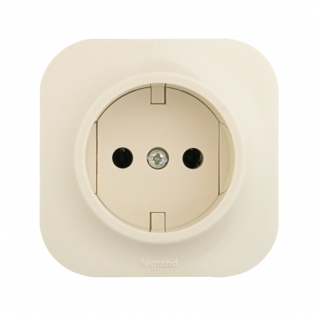 Legrand Quteo Бежевый Розетка б/з