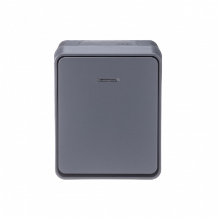 SE AtlasDesign Profi54 Наруж Антрацит Выключатель 1-клавишный  с подсветкой 10 АХ