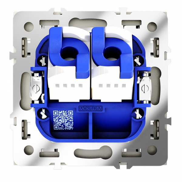 Розетка компьютерная встраиваемая VOLTUM S70 двойная RJ45+RJ45 кат.6, (шелк)