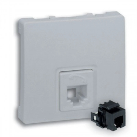 Simon 73 loft Алюминий Розетка ТЛФ 1-ая