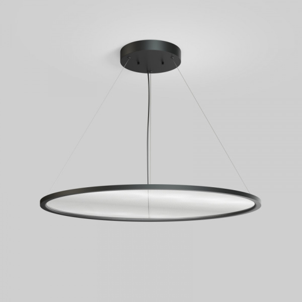 Подвесной светильник горизонтальный VEIL, 80 Вт, ?1000?В1500 мм, LED 2700-6000K, IP20, пульт Д/У (в комплекте), черный, алюминий, акрил