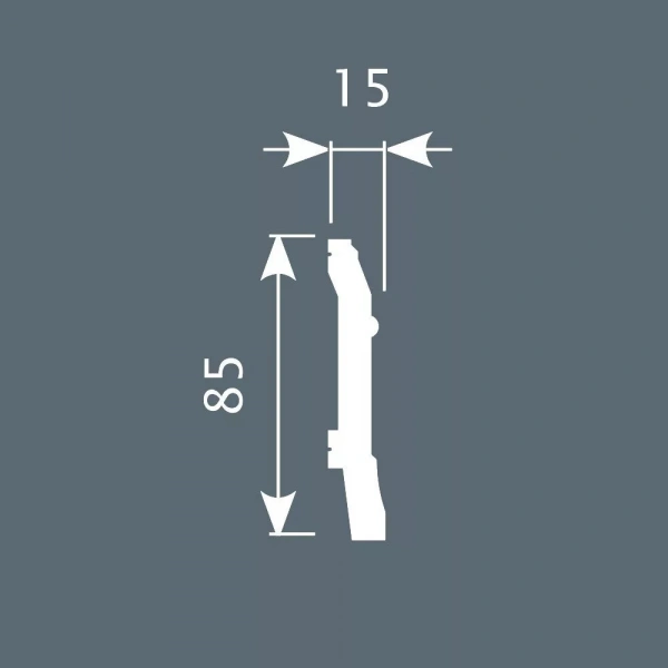 Плинтус PX020, 85х15, 2000мм, Экополимер/14