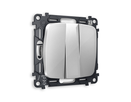 Комплект механизма 3-клавишного выключателя OMEGA MO405010 Серебро глянец QUANT