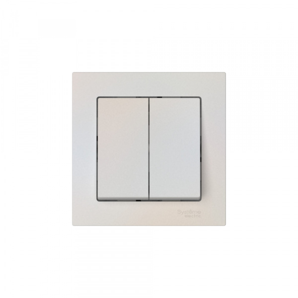 Systeme Electric AtlasDesign Жемчуг Выключатель 2-клавишный, сх.5, 10АХ, в сборе, быстрозажим. клем.