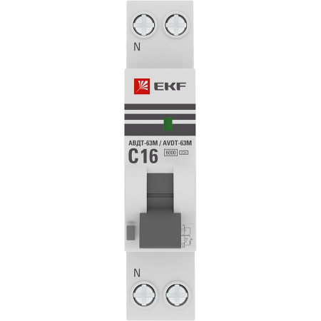 EKF PROxima АВДТ-63 Диф. Автомат (C)   16А/10мА тип А 6кА , электронный