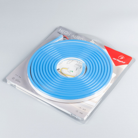 Arlight Лента герметичная AURORA-PS-A120-16x8mm 24V Blue (10 W/m, IP65, 2835, 5m) (-)