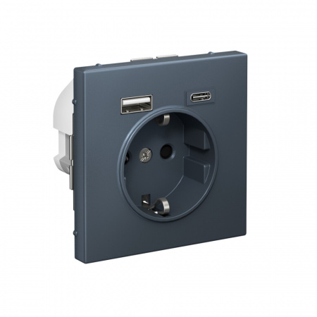 Systeme Electric ArtGallery Грифель Розетка 16А с 2 USB A+C, 5В/2,4А/3,0А, 2х5В/1,5А, механизм