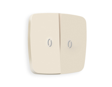 Лицевая панель OMEGA (Бежевый матовый) для 2-кл выключателей с подсветкой QUANT OP3240