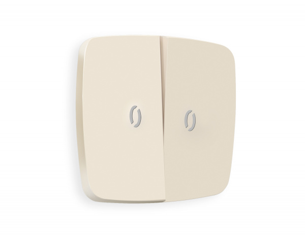 Лицевая панель OMEGA (Бежевый матовый) для 2-кл выключателей с подсветкой QUANT OP3240