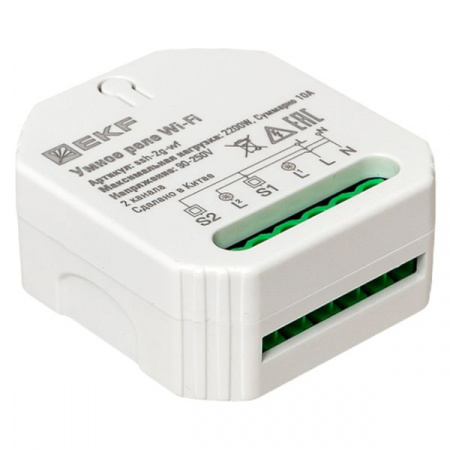 EKF Connect Умное реле в подрозетник 2-канальное Wi-Fi