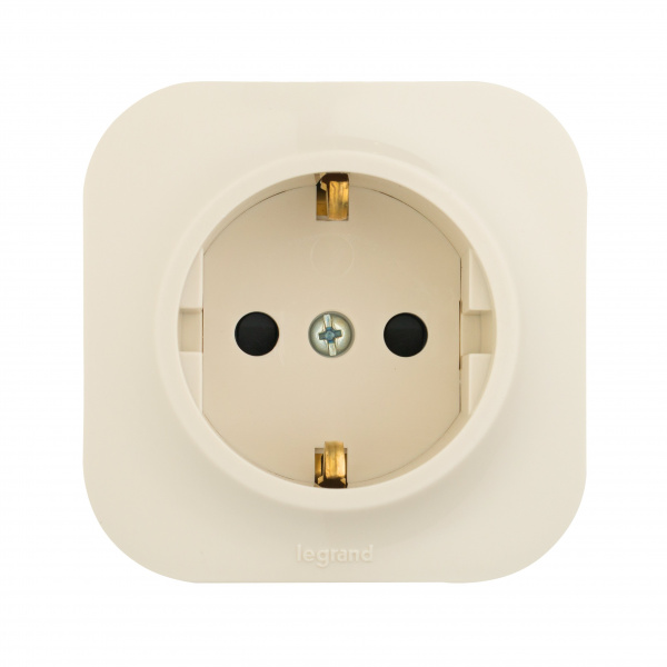 Legrand Quteo Бежевый Розетка с/з с шт