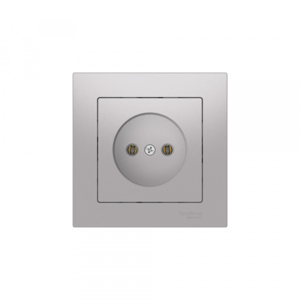 Systeme Electric AtlasDesign Алюминий Розетка без заземления, 16А, в сборе, быстрозажим. клем.