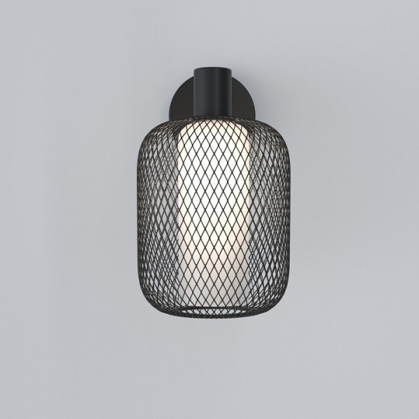 Настенный светильник с металлическим абажуром и стеклянным плафоном 30191/1 черный Eurosvet Voile