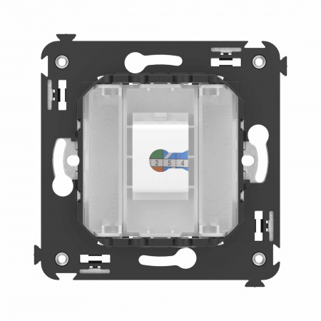 DKC Avanti Телефонная розетка RJ-12 без шторки в стену одинарная, Белое облако