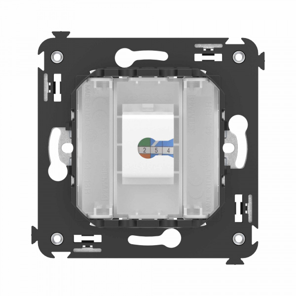 DKC Avanti Телефонная розетка RJ-12 без шторки в стену одинарная, Белое облако