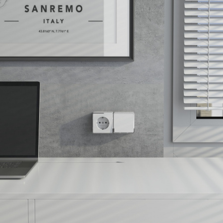 Выключатель одноклавишный Gallant белый W5010001