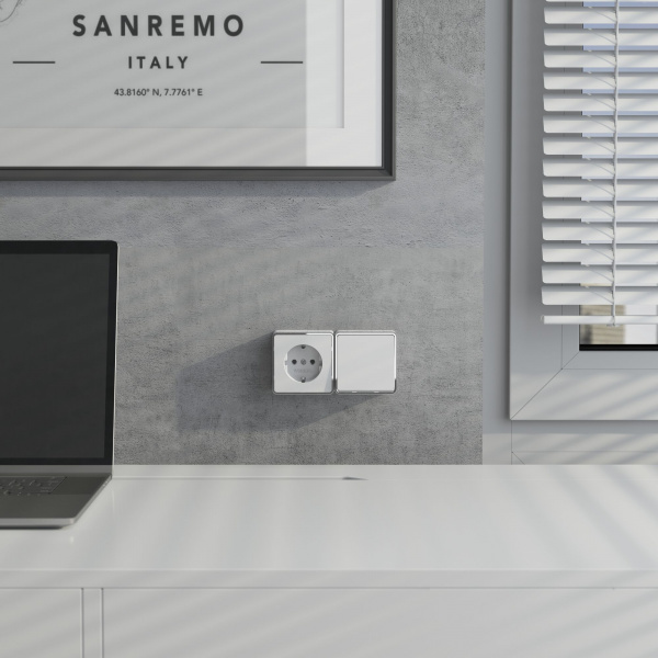 Выключатель одноклавишный Gallant белый W5010001