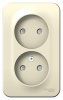 SE Blanca наруж Молочная Розетка 2-ая б/з со шторками 16А, 250В, изолир. пластина