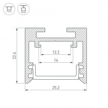 Профиль Arlight SL-Line-2522-2500 Black 033737