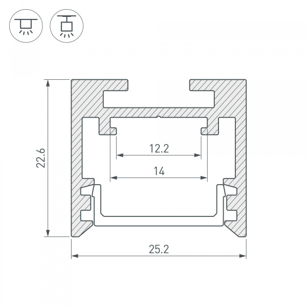 Профиль Arlight SL-Line-2522-2500 Black 033737
