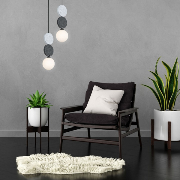 ПОДВЕСНОЙ СВЕТИЛЬНИК С ФЕТРОВЫМ ПЛАФОНОМ 40073/1 серый Eurosvet Olaf