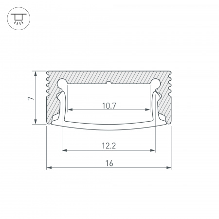 Профиль с экраном Arlight SL-SLIM-H7-2000 ANOD+OPAL 036834