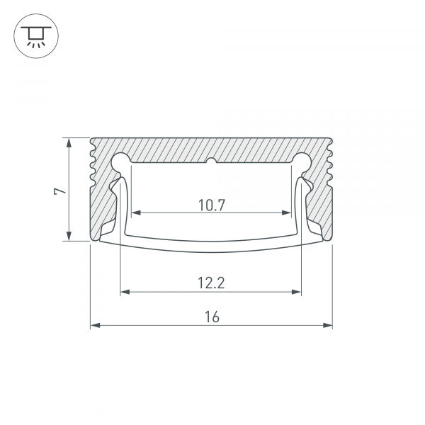 Профиль с экраном Arlight SL-SLIM-H7-2000 ANOD+OPAL 036834