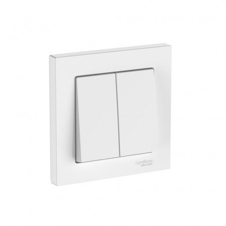 Systeme Electric AtlasDesign Белый Выключатель 2-клавишный, сх.5, 10АХ, в сборе, быстрозажим. клем.