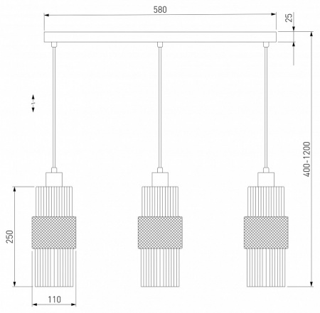 Подвесной светильник с плафонами 50209/3 хром Eurosvet Soho