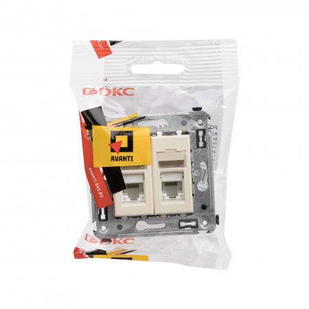 DKC Avanti Ванильная дымка Компьютерная розетка RJ-45 двойная  категория 5e
