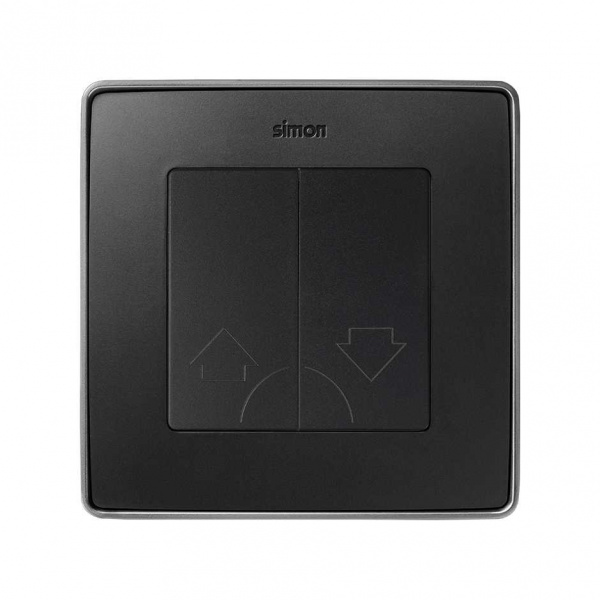 Simon 82 Графит Комплект накладок (2 шт) для 2-х клав. кнопочн.механизма упр. работой жалюзи, S82,82N
