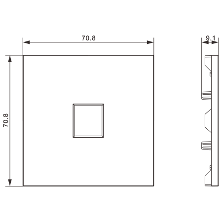 Donel Накладка 1-я для розеток RJ45, TV, SAT, HDMI, глянцевый белый, серия S08, DS85903