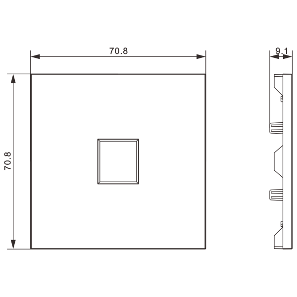 Donel Накладка 1-я для розеток RJ45, TV, SAT, HDMI, серый графит, серия S08, DS85959